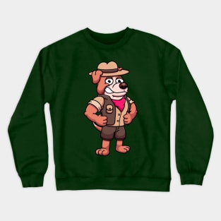 Cartoon Boxer Dog Ranger Crewneck Sweatshirt